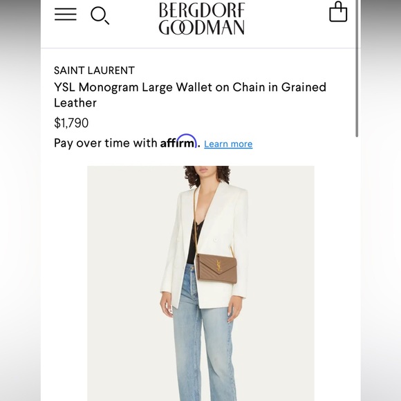 YSL cassandre flap large wallet on chain beige - Picture 13 of 14